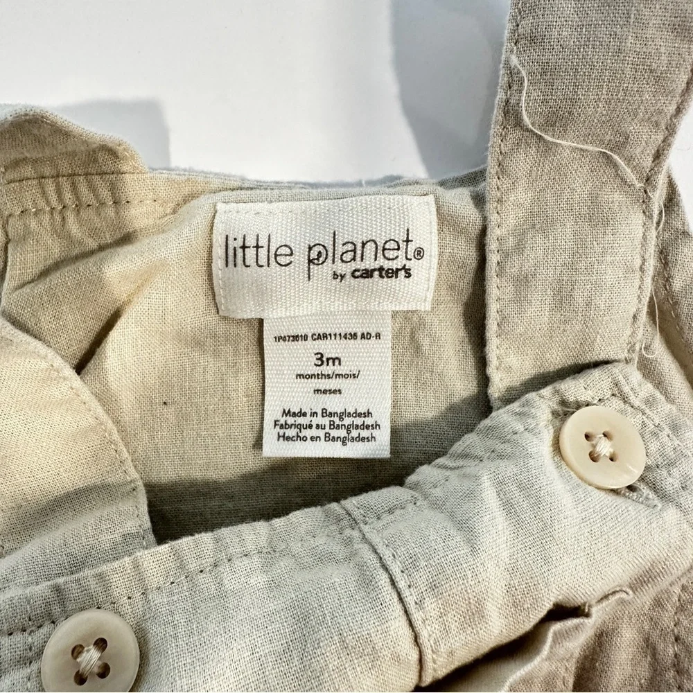 LITTLE PLANET by Carter’s Linen Short Overalls - Picture 5 of 8